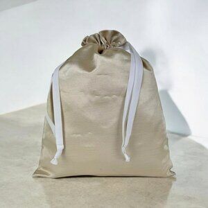 La Perla New Medium Cream Gold Satin Lined Storage Travel Dust Bag 13x16.5